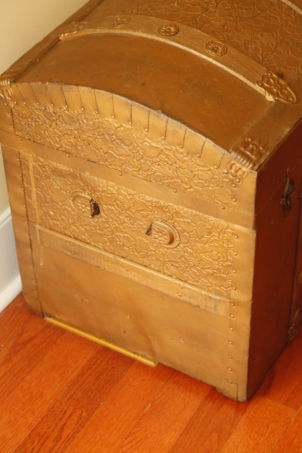 Gold Camelback Metal Trunk