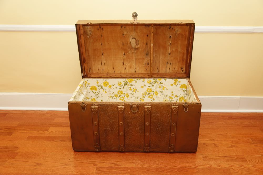 Gold Camelback Metal Trunk