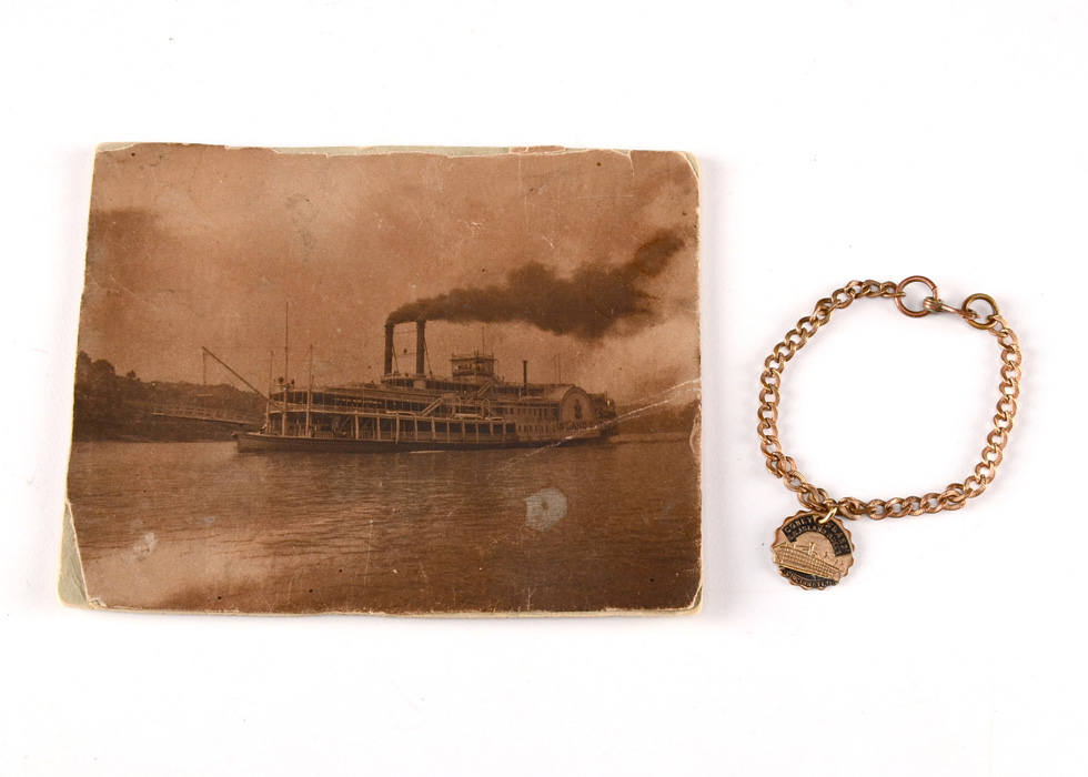 1900 Island Queen Steam Boat Photo And Charm Bracelet