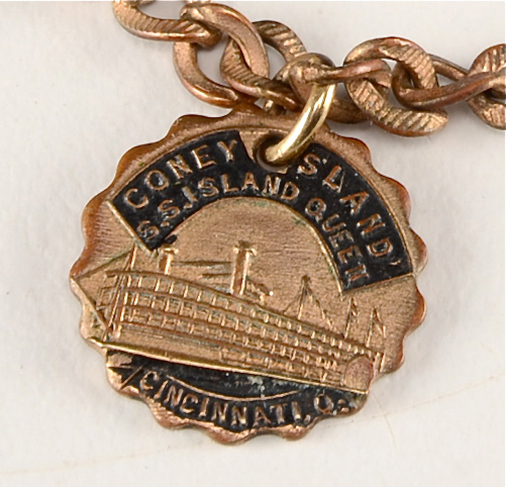 1900 Island Queen Steam Boat Photo And Charm Bracelet