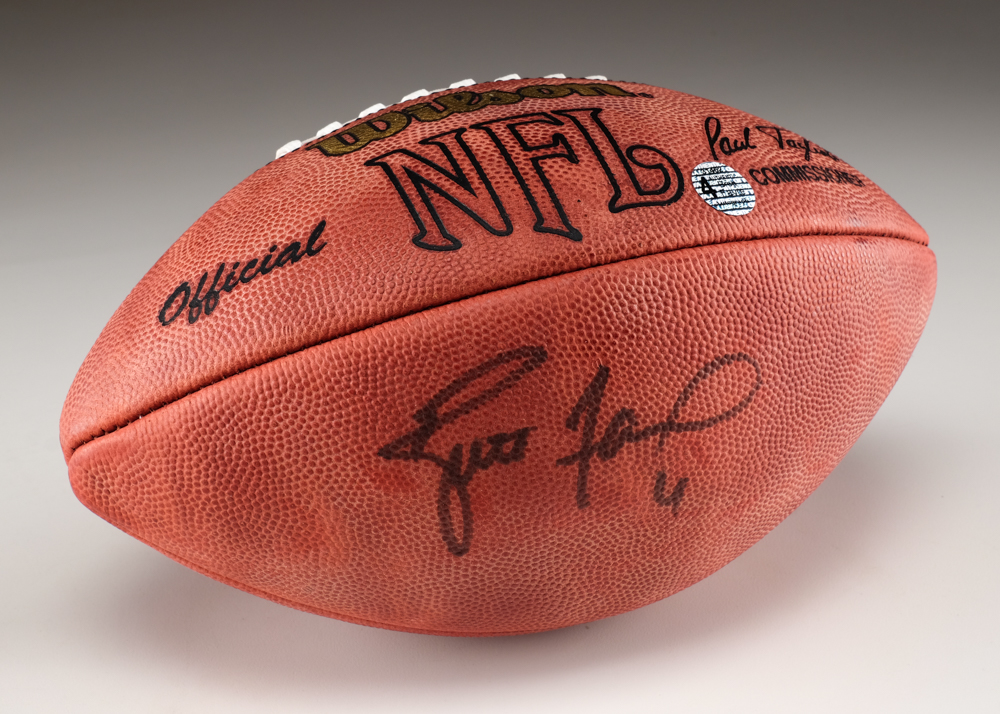 Brett Favre Signed Football with Case  COA