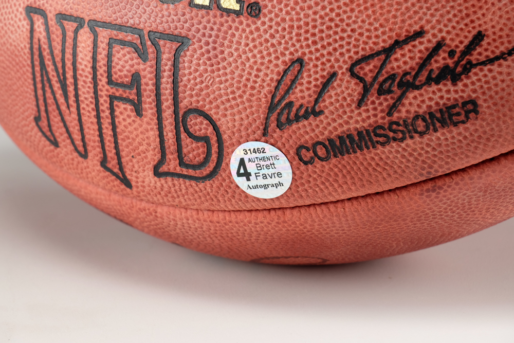 Brett Favre Signed Football with Case  COA