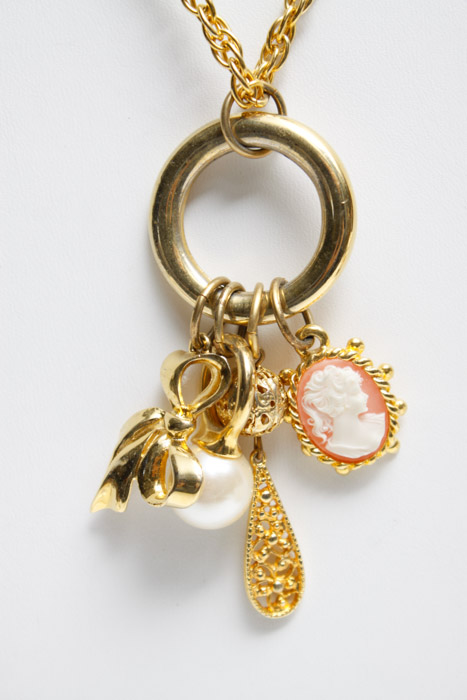 Dresser Set with Gold Tone Costume Jewelry