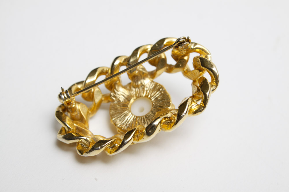 Dresser Set with Gold Tone Costume Jewelry