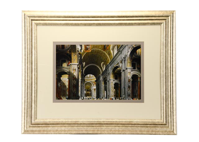 Giovanni Paolo Panini "Interior of St. Peter's, Rome" Lithograph