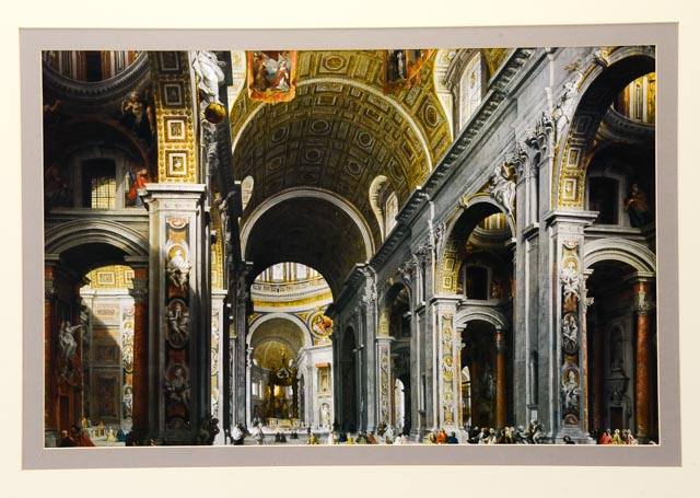 Giovanni Paolo Panini "Interior of St. Peter's, Rome" Lithograph