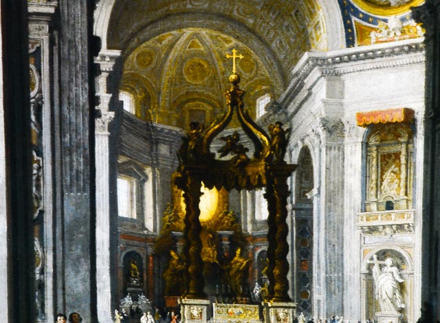 Giovanni Paolo Panini "Interior of St. Peter's, Rome" Lithograph