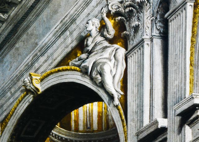 Giovanni Paolo Panini "Interior of St. Peter's, Rome" Lithograph