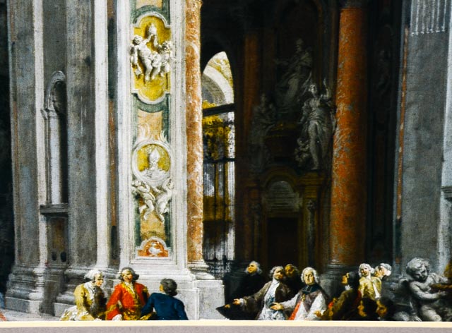 Giovanni Paolo Panini "Interior of St. Peter's, Rome" Lithograph