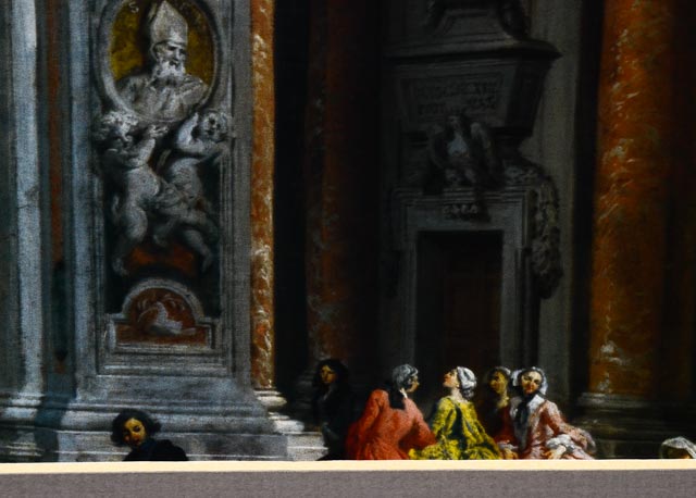 Giovanni Paolo Panini "Interior of St. Peter's, Rome" Lithograph