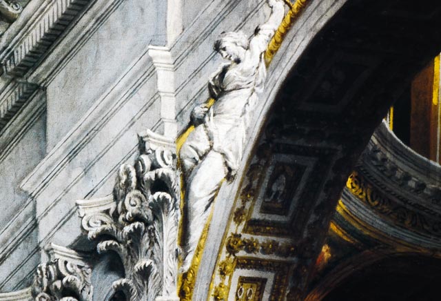 Giovanni Paolo Panini "Interior of St. Peter's, Rome" Lithograph