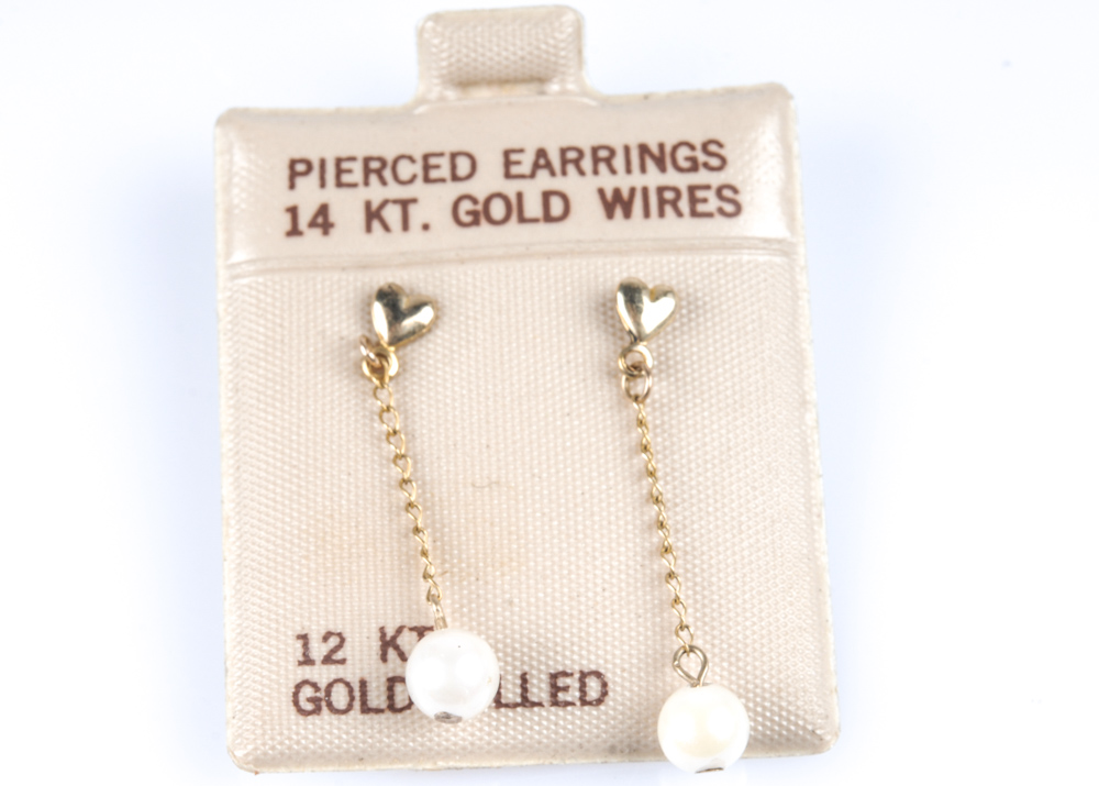 Pierced Earrings with 14KT Gold Wires