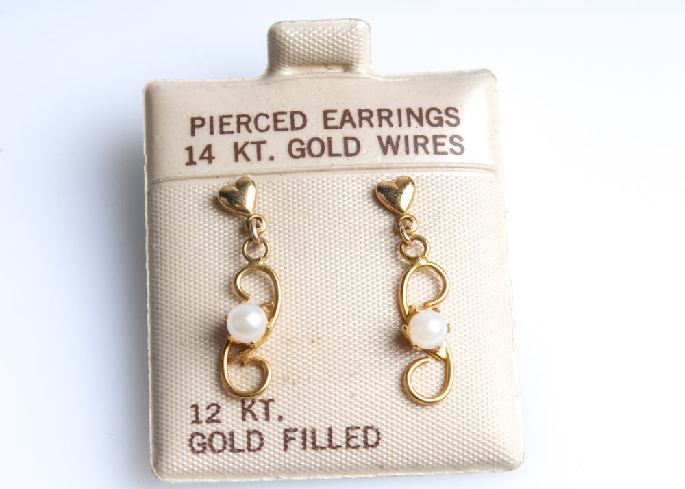 Pierced Earrings with 14KT Gold Wires