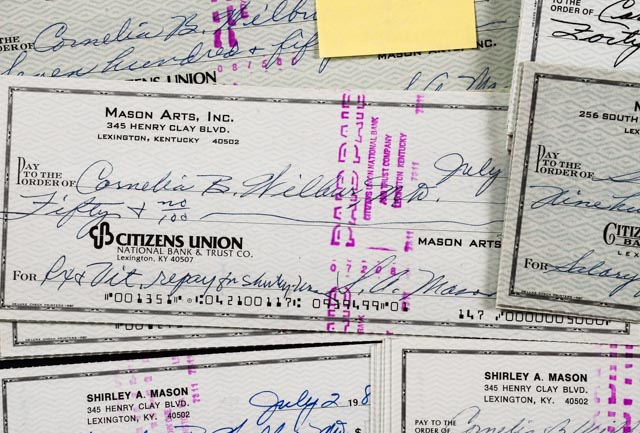 Checks to Shirley A. Mason and Cornelia B. Wilbur, MD.