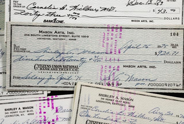 Checks to Shirley A. Mason and Cornelia B. Wilbur, MD.