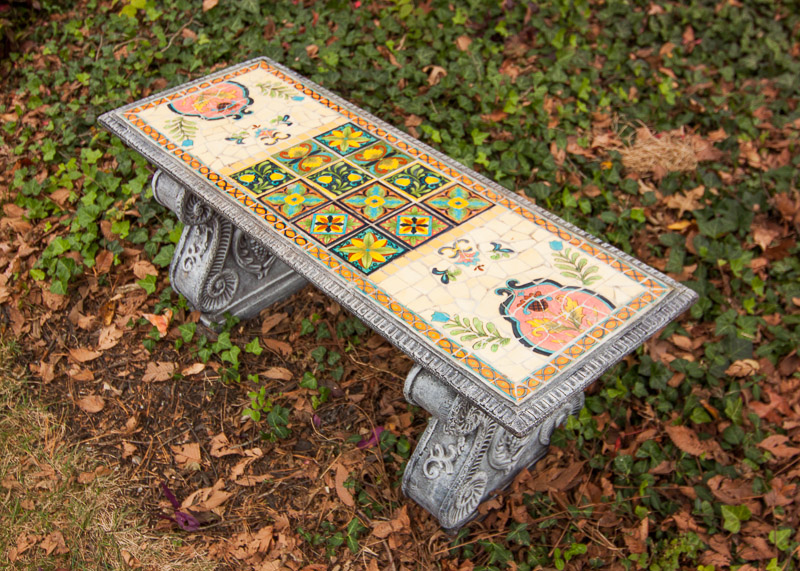 Mosaic Garden Bench