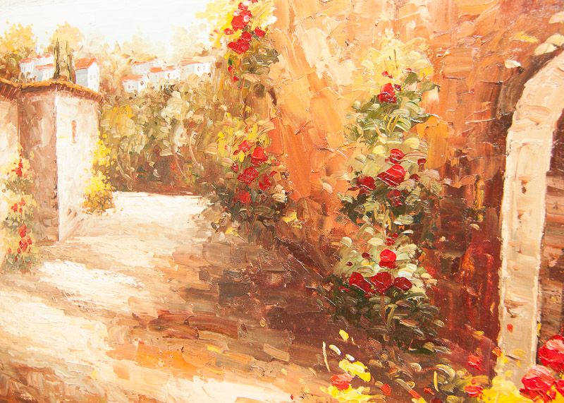 Original Villa Landscape Painting by L. Kern