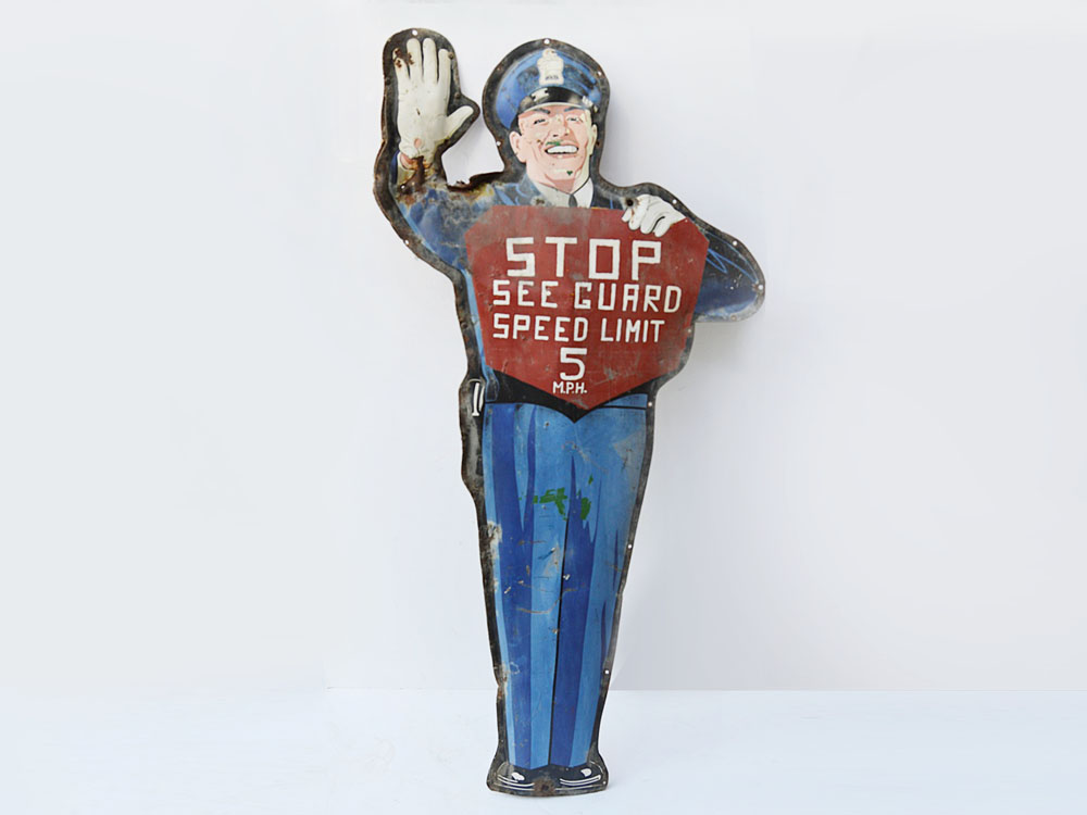 1950's Coca-Cola Policeman School Crossing Guard Advertising Sign