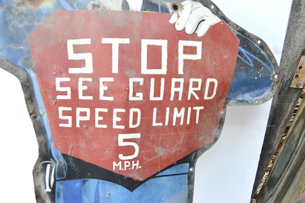 1950's Coca-Cola Policeman School Crossing Guard Advertising Sign