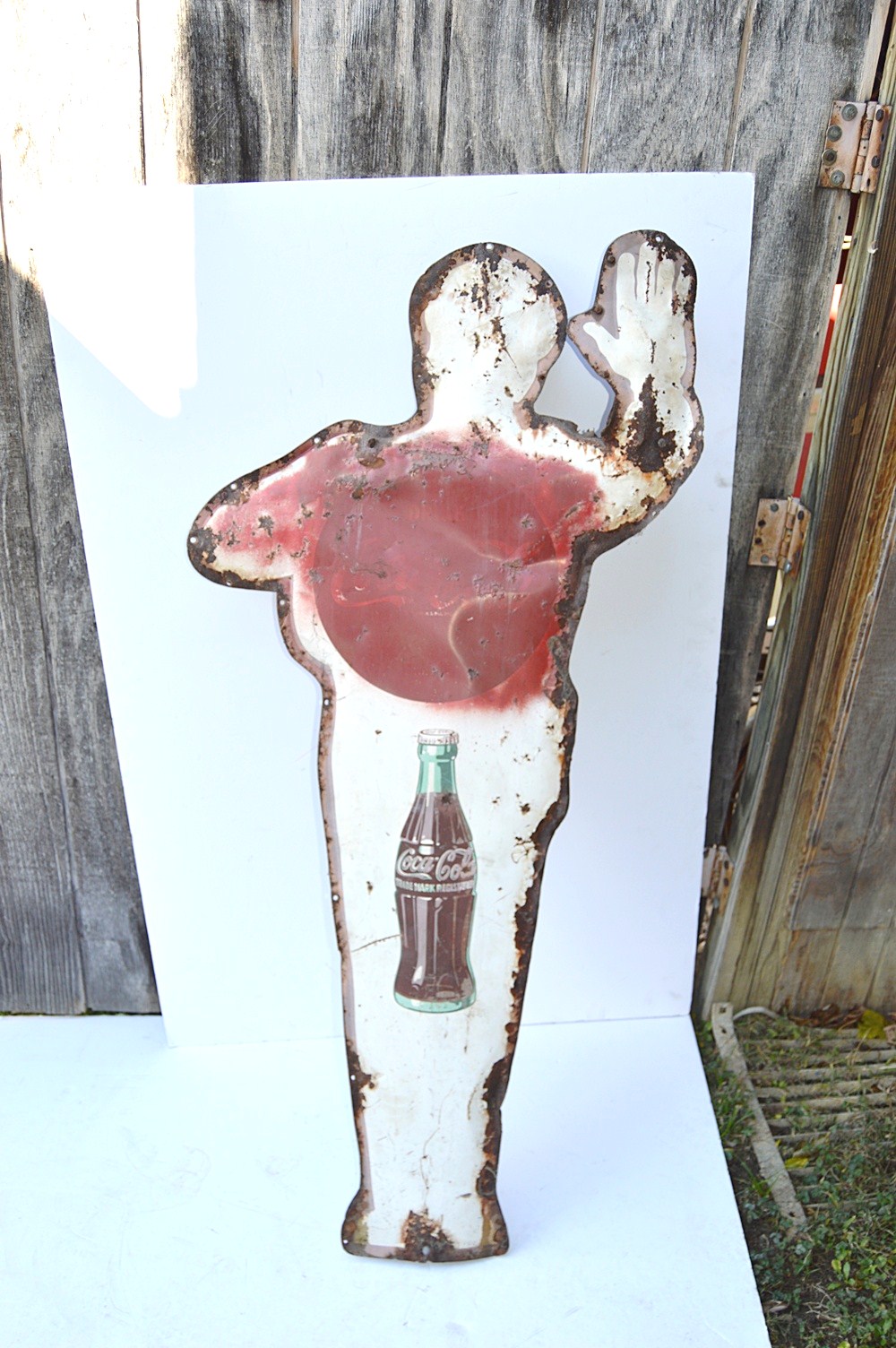 1950's Coca-Cola Policeman School Crossing Guard Advertising Sign