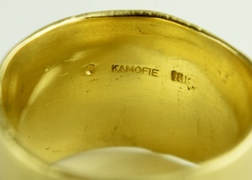 Sofia Kaman Designed Cigar Band with Diamonds in 18K Brushed Gold