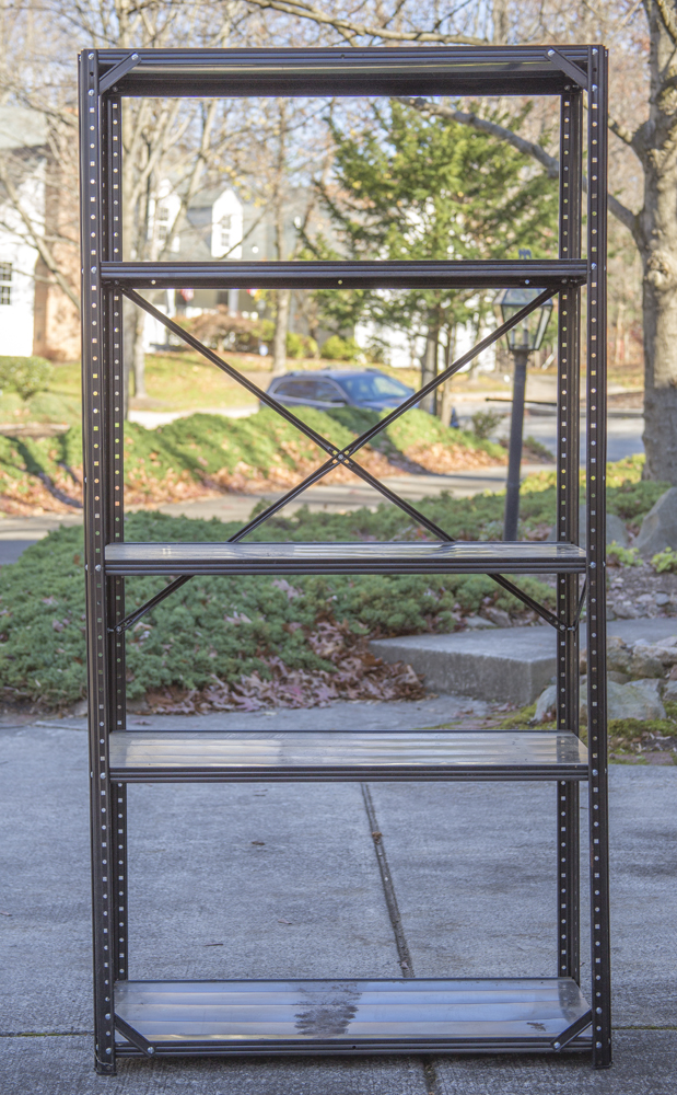 Duo of Black Metal Shelves