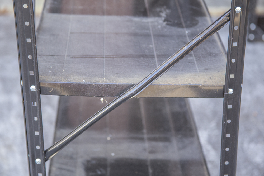 Duo of Black Metal Shelves