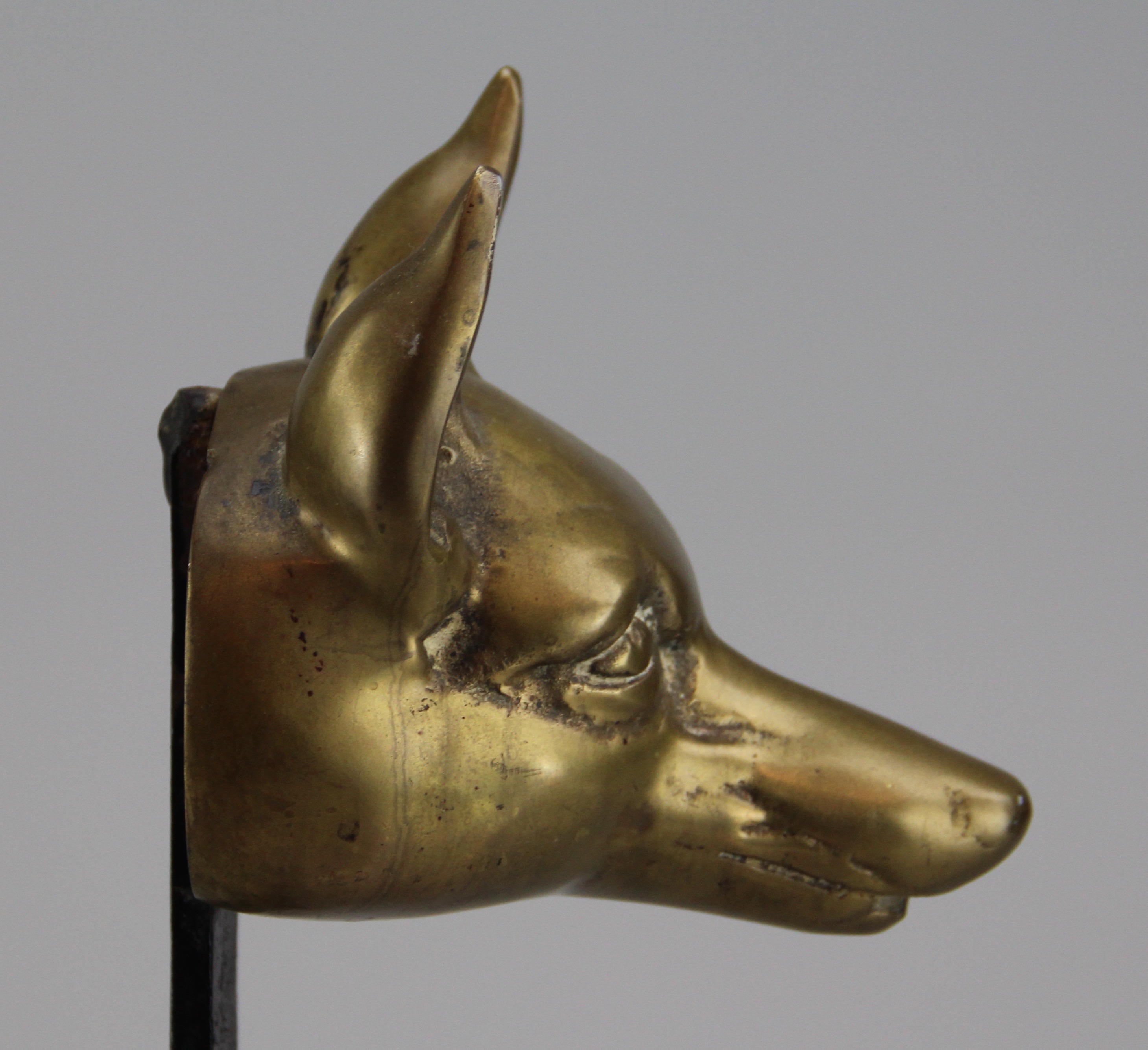 Fox Head Andirons by Virginia Metalcrafters