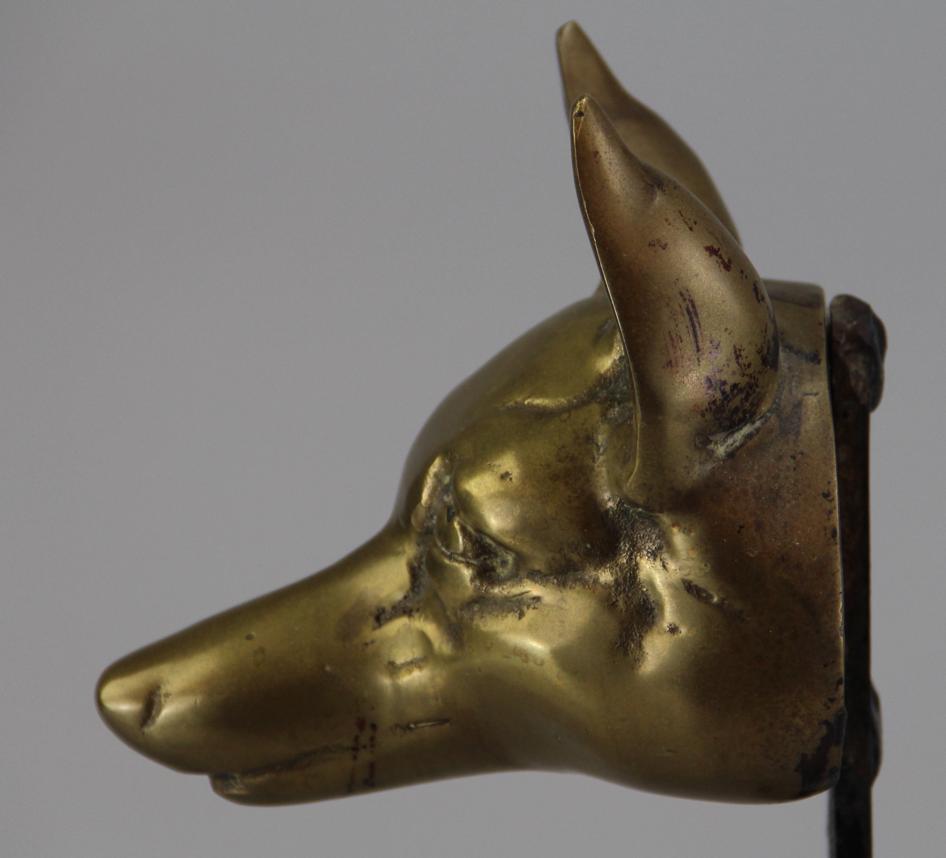 Fox Head Andirons by Virginia Metalcrafters