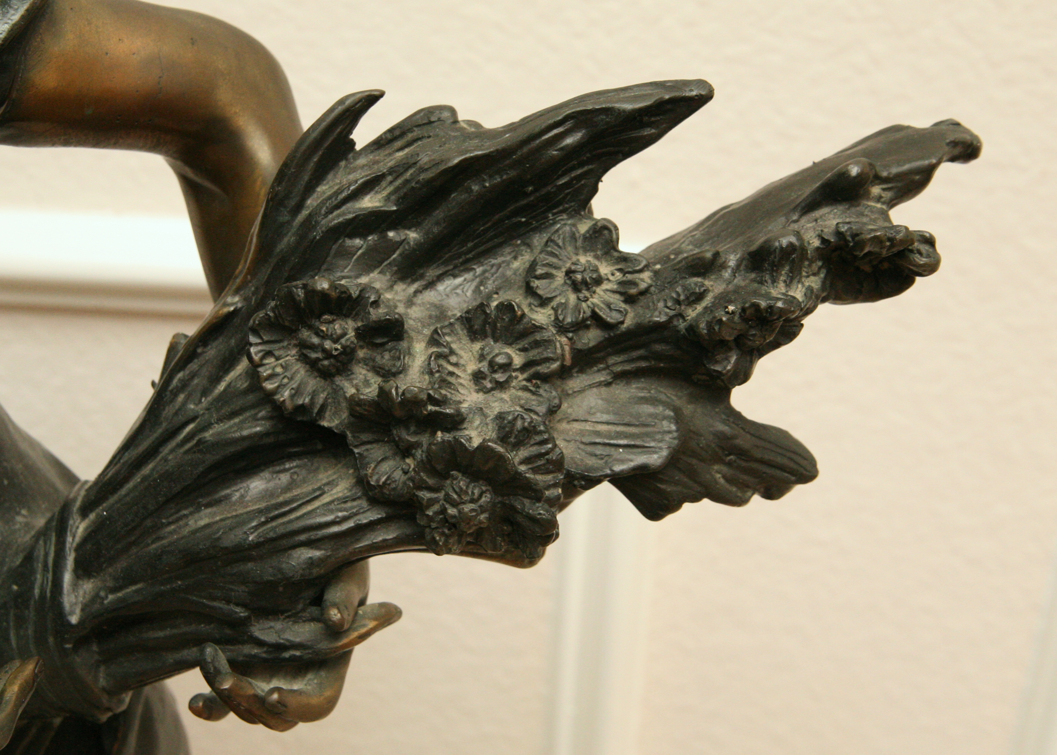 Bronze Sculpture After Auguste Moreau's "Lady with Wheat"