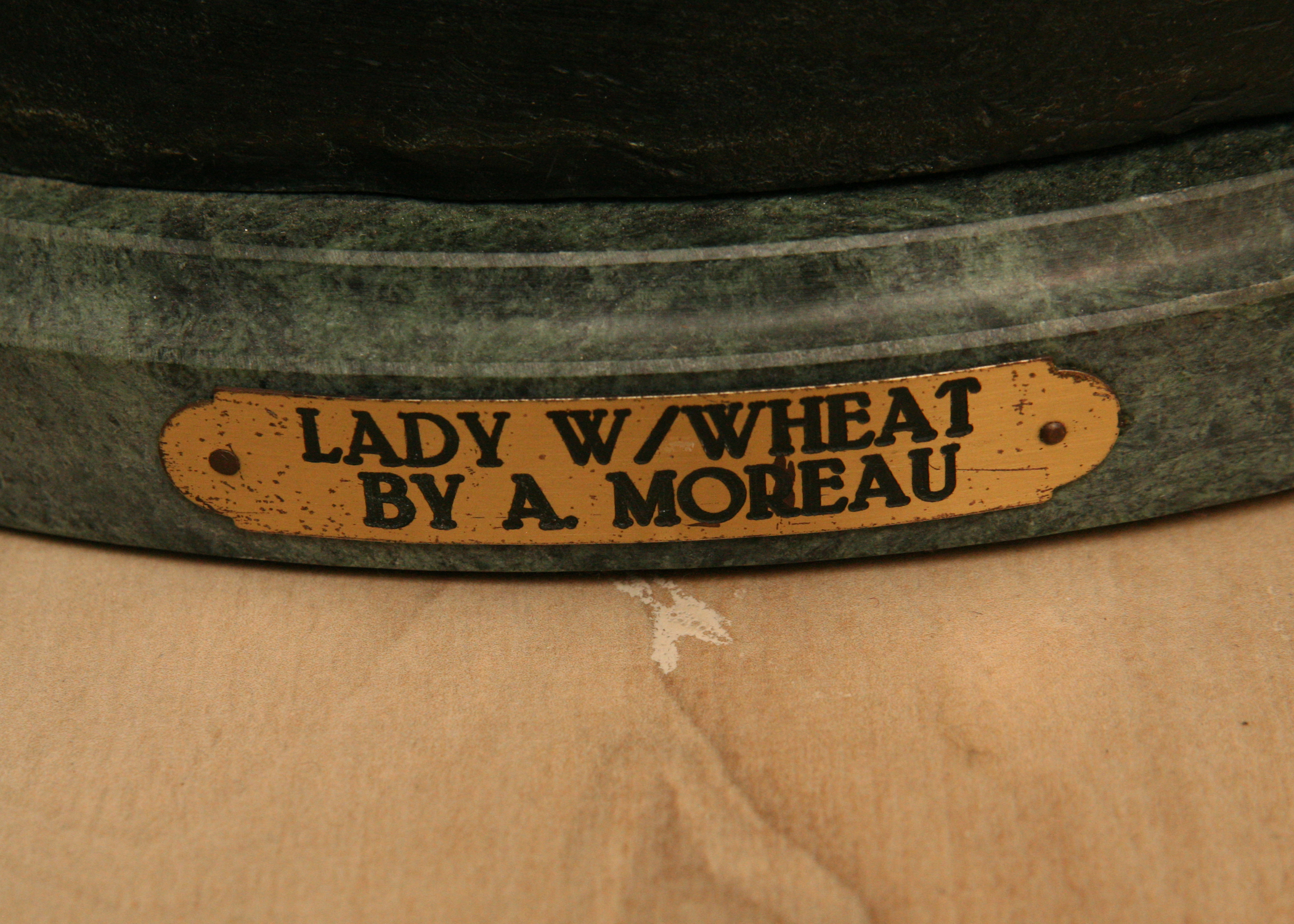 Bronze Sculpture After Auguste Moreau's "Lady with Wheat"