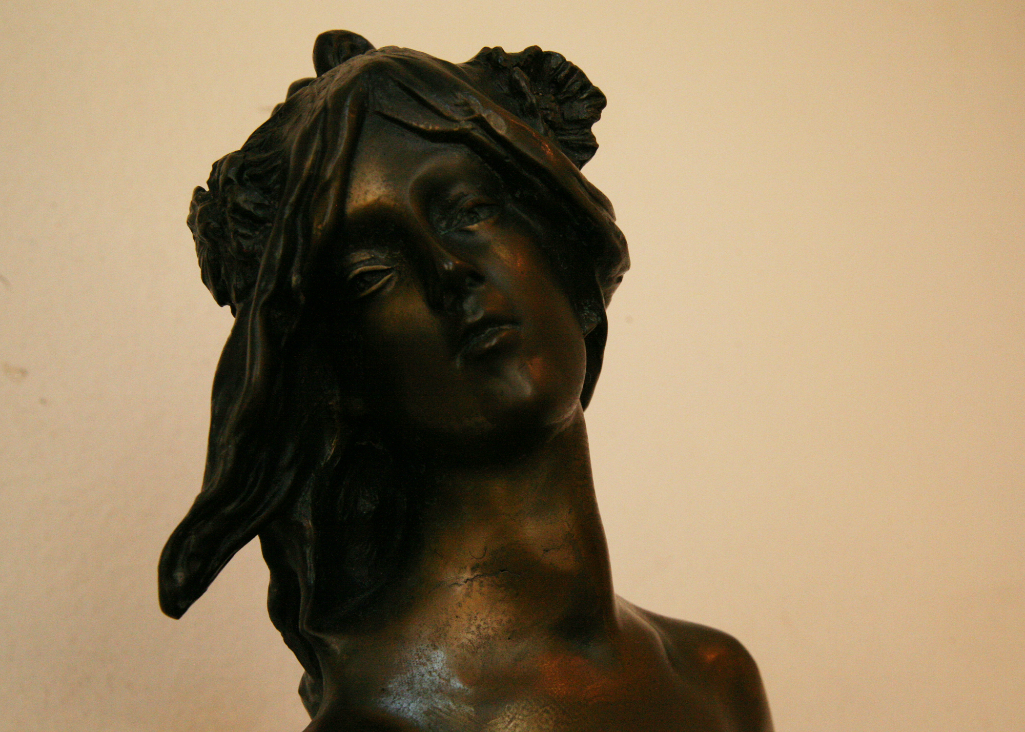 Bronze Sculpture After Auguste Moreau's "Lady with Wheat"