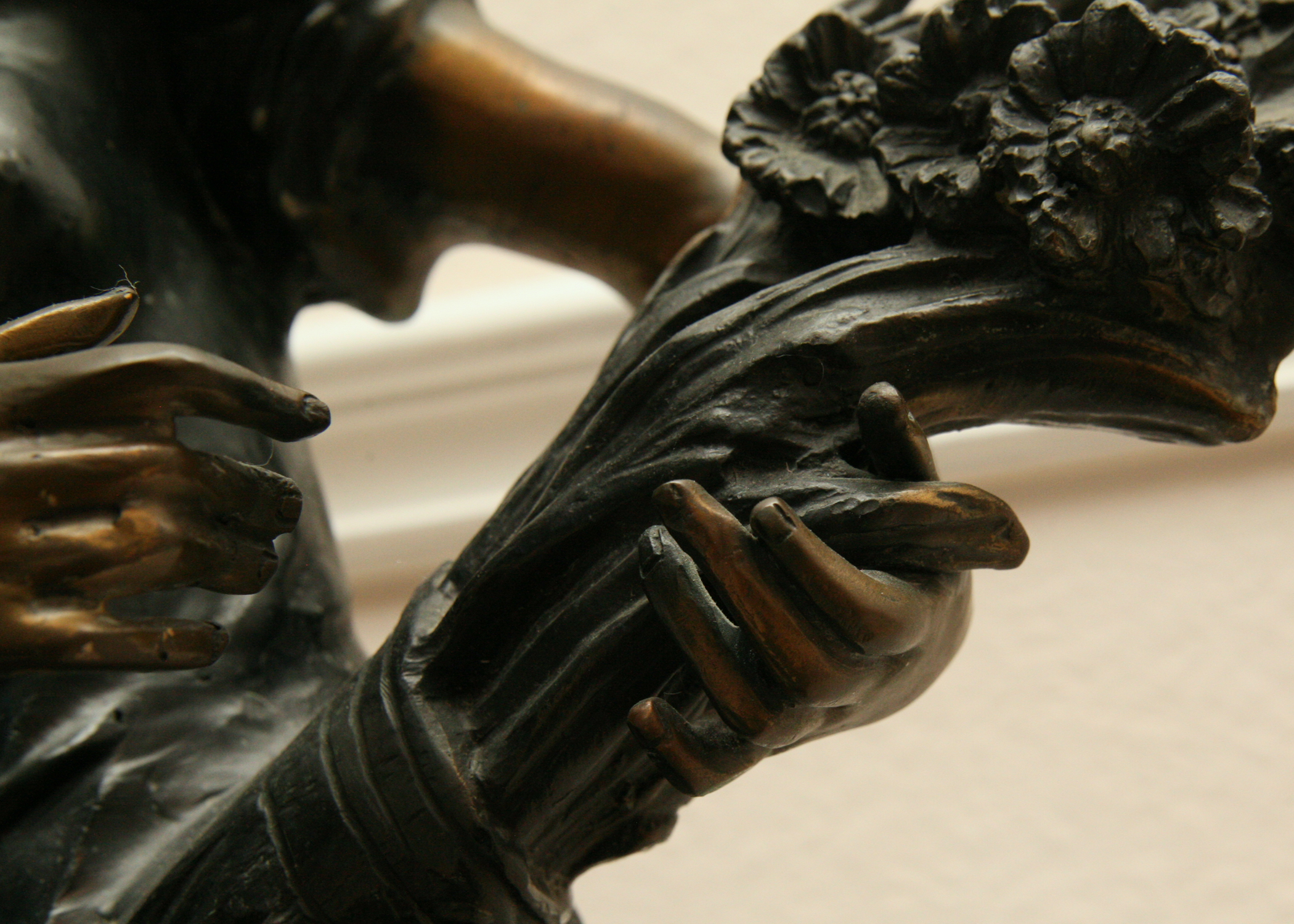 Bronze Sculpture After Auguste Moreau's "Lady with Wheat"