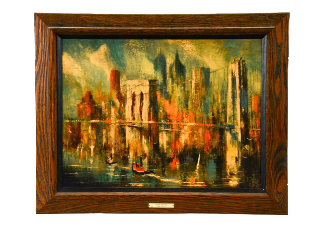 Mid-Century Jack Laycox "East River" Framed Print