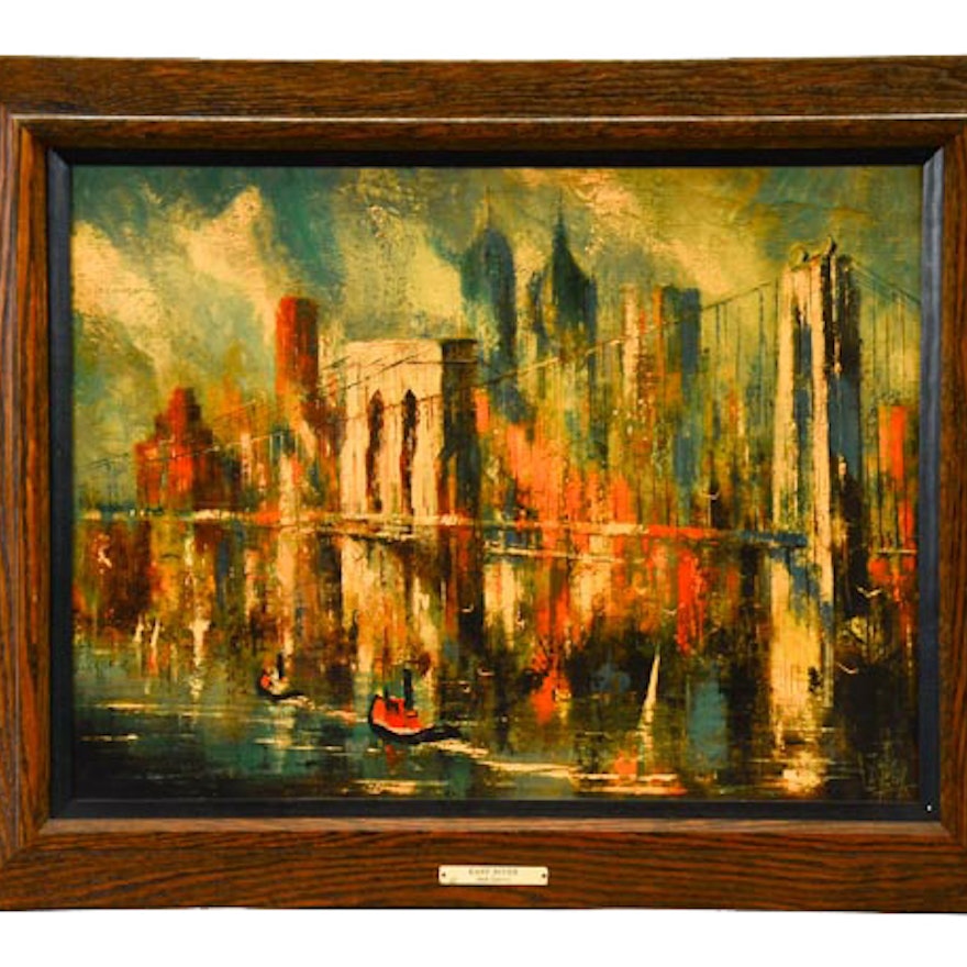 Mid-Century Jack Laycox "East River" Framed Print