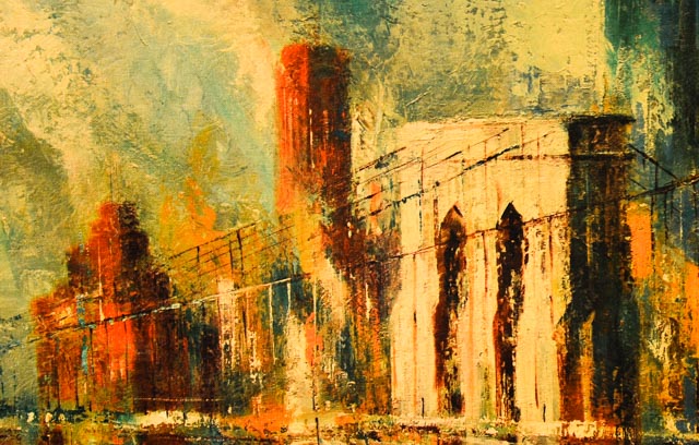 Mid-Century Jack Laycox "East River" Framed Print