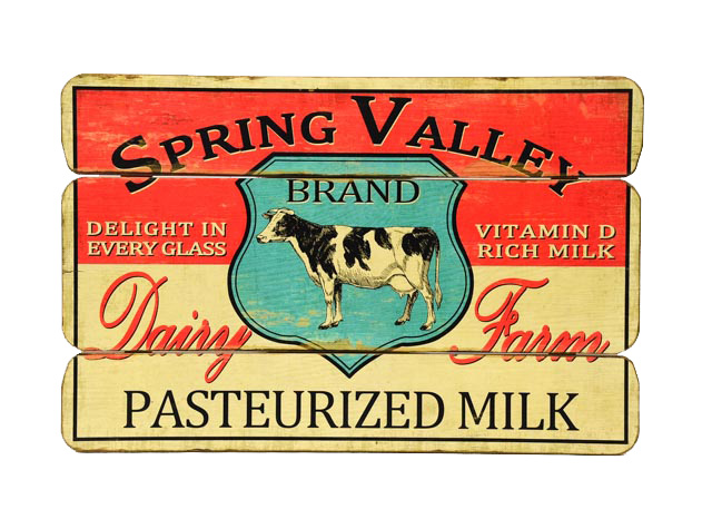 Reproduction Spring Valley Dairy Advertising Board