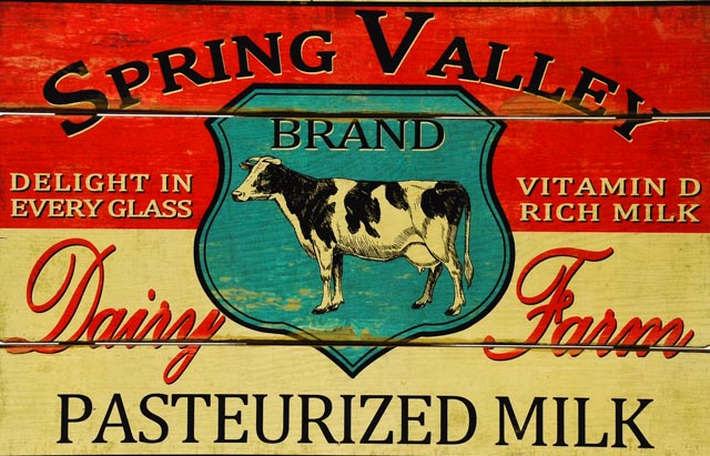 Reproduction Spring Valley Dairy Advertising Board