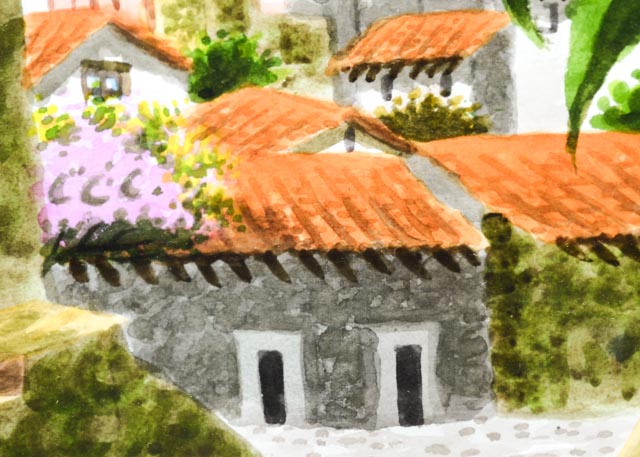 Pair of Benito Diaz Watercolors of Santa Prisca Church, Mexico