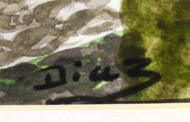 Pair of Benito Diaz Watercolors of Santa Prisca Church, Mexico