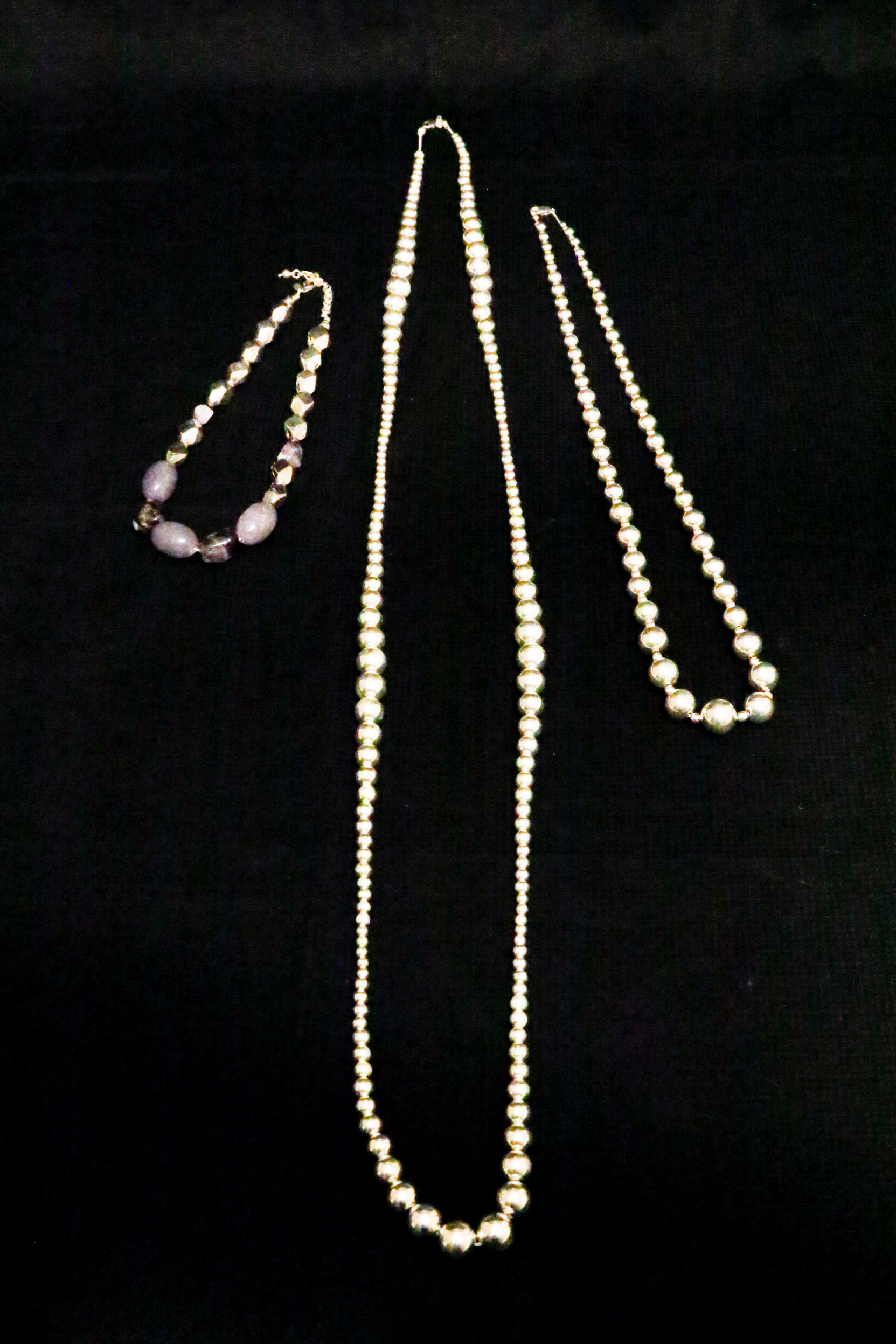 Trio of Silver Beaded Jewelry Including Pieces From RLM Studio