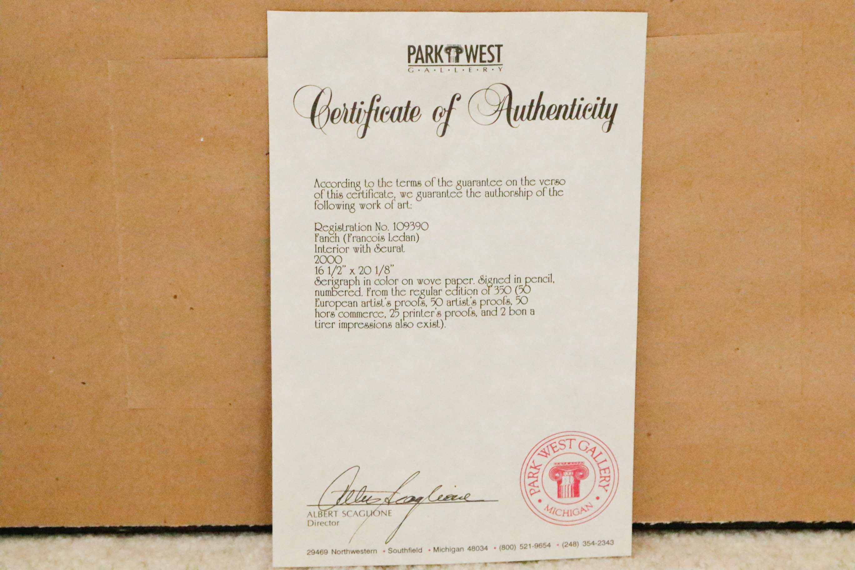 "Interior with Seurat" by Francois "Fanch" Ledan