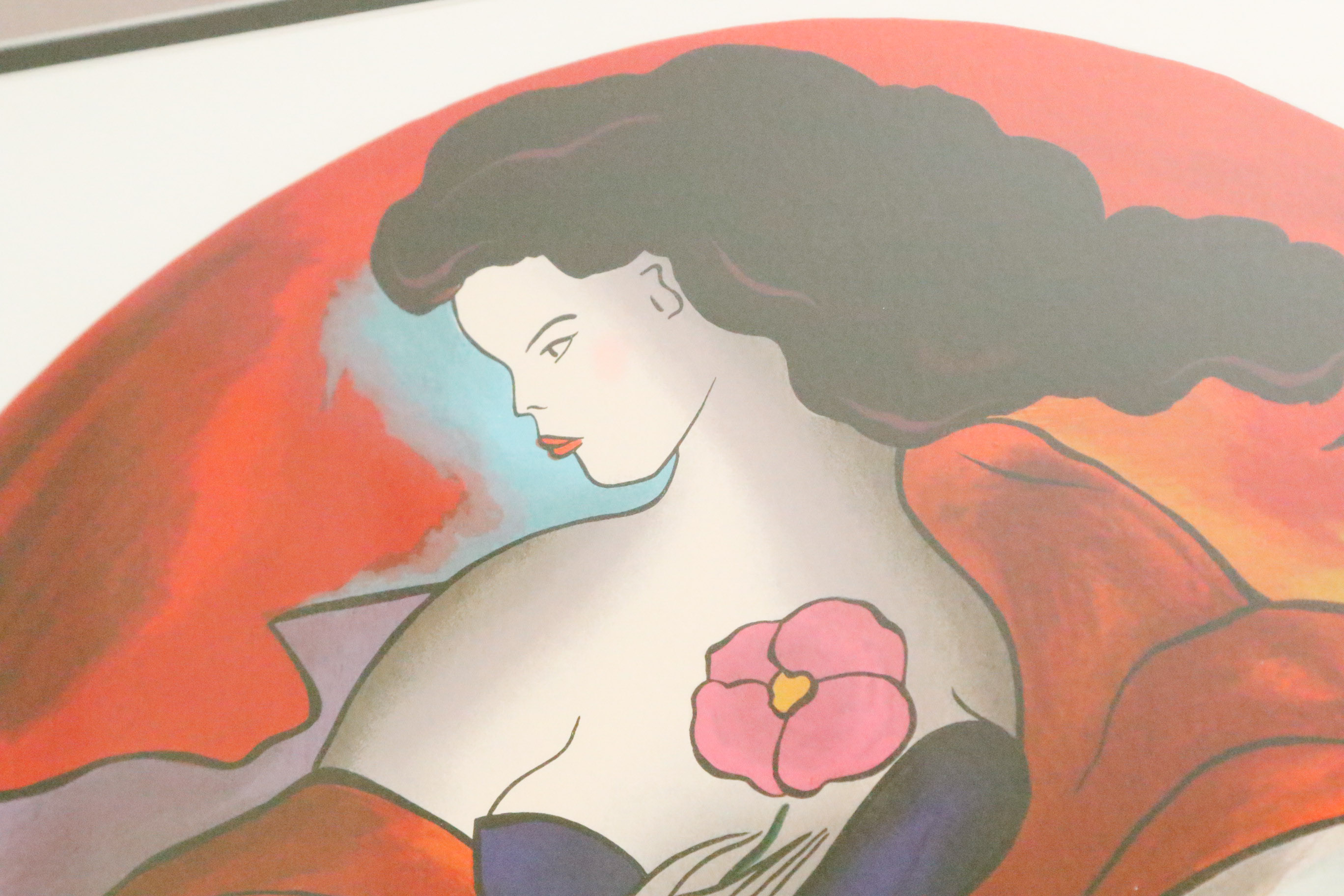 "Black Hair, Pink Flower, Blue Banjo" by Le Kinff