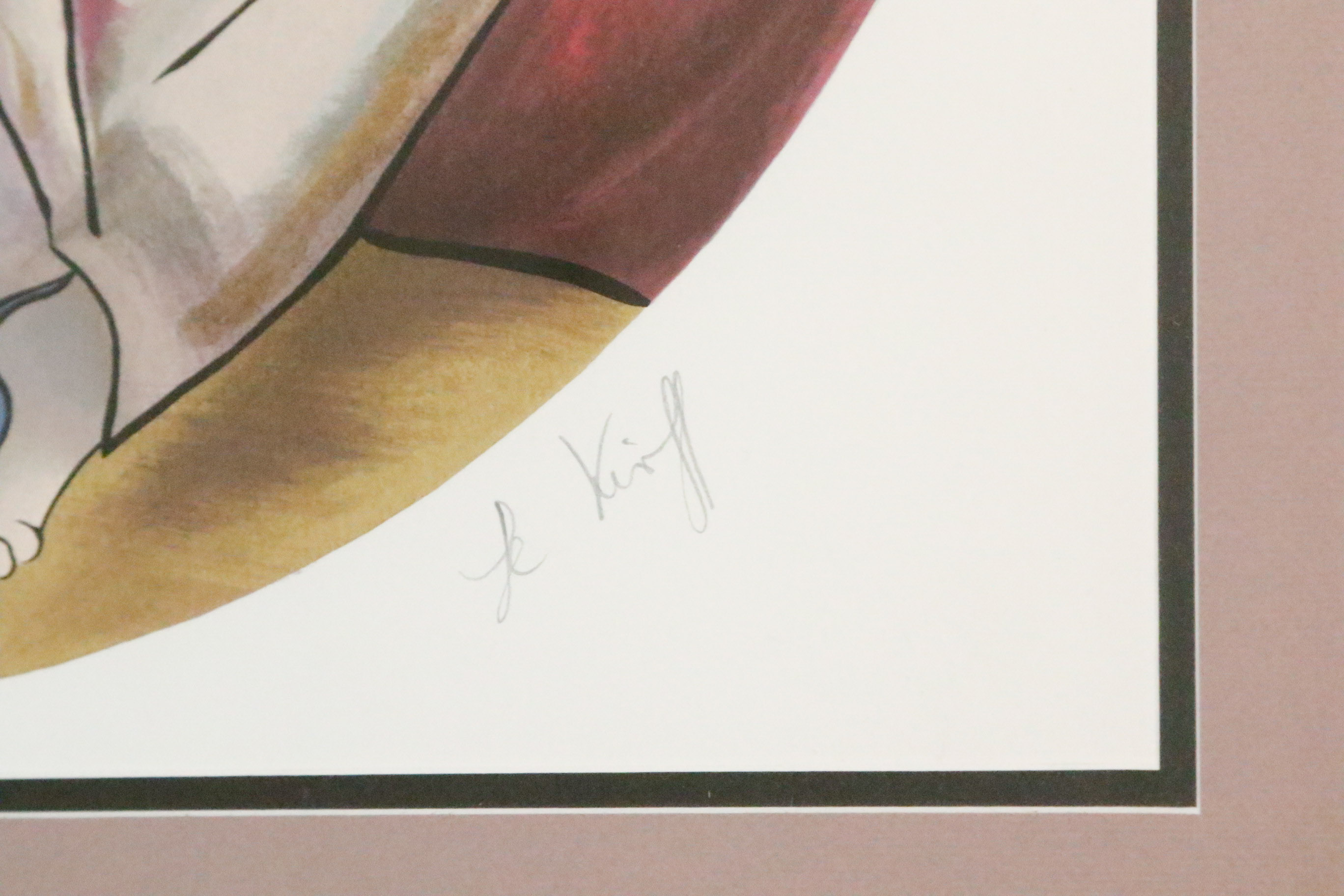 "Black Hair, Pink Flower, Blue Banjo" by Le Kinff