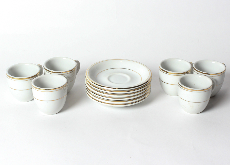 Gold Ring Teacups and Saucers