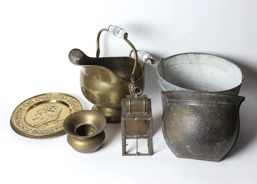 Bronze Coal Bins and Plastic Sea Ship Plates