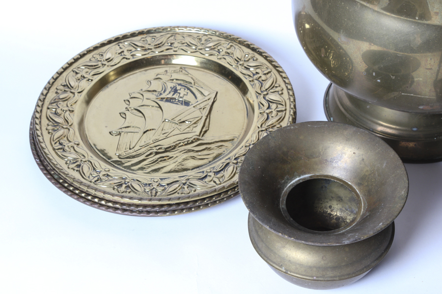 Bronze Coal Bins and Plastic Sea Ship Plates