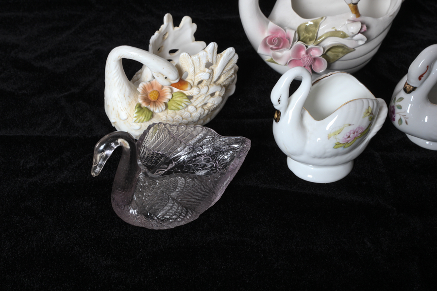 Grouping of Swan Decorative Figurines