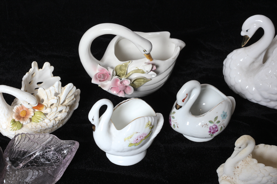 Grouping of Swan Decorative Figurines