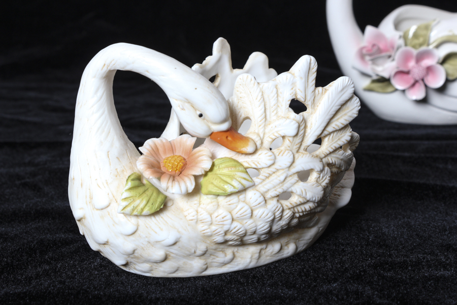 Grouping of Swan Decorative Figurines